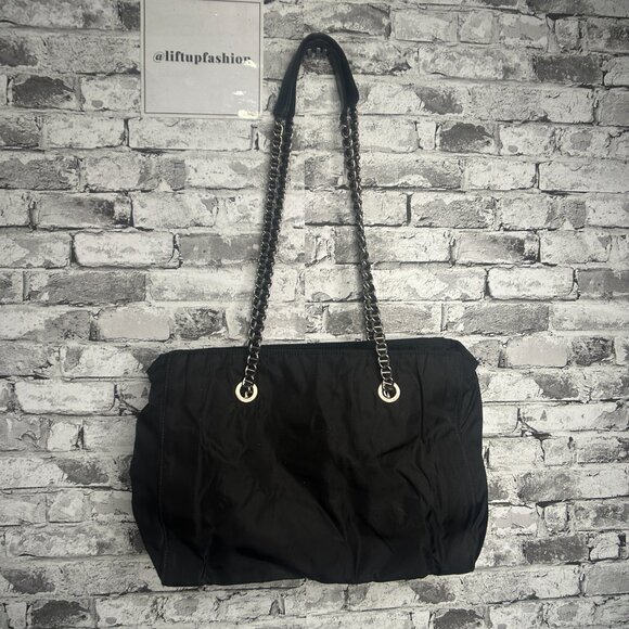 EUC Prada Milano Tessuto Catena Black Shoulder Purse w/ Chain Strap One Size - Picture 9 of 16